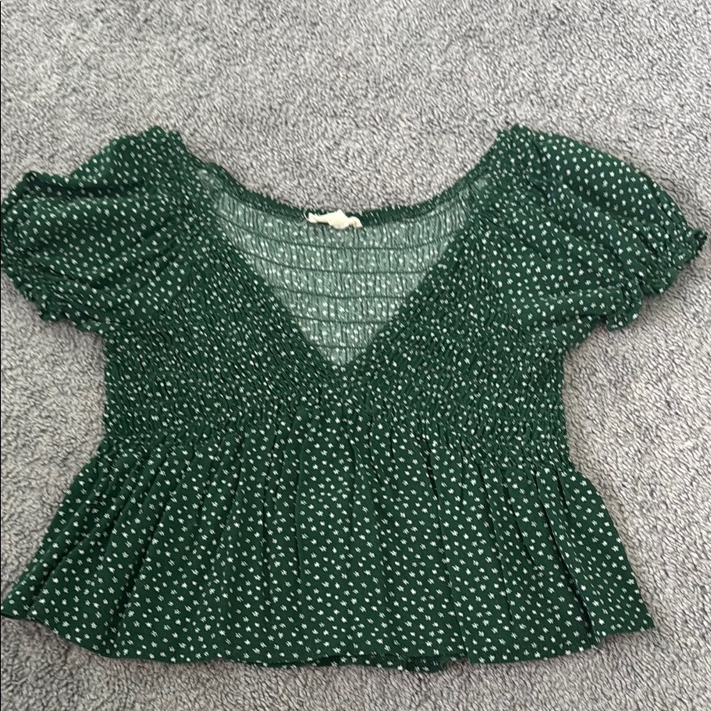 Pacsun Green Polka Dot Women's Top